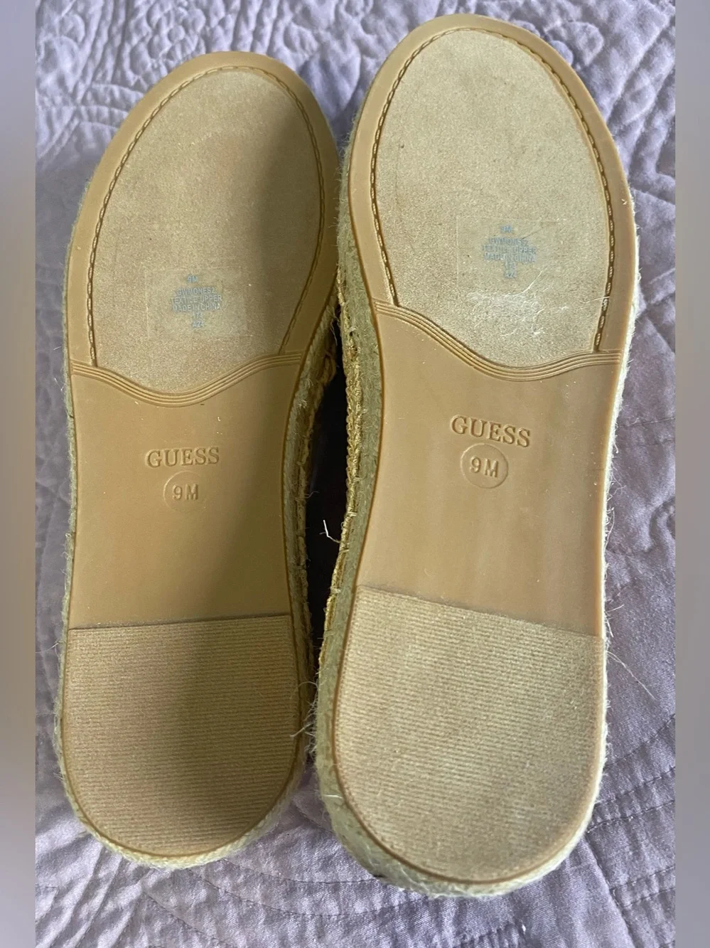 GUESS Women’s Beige Slip-On Espadrille Flat Shoe Round Toe US 9M Mones2